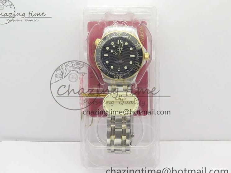 1103 MultiPurpose 2018 Seamaster Diver 300M SS YG VSF 1:1 Best Edition YG Bezel Black Dial on SS YG Bracelet A 7937